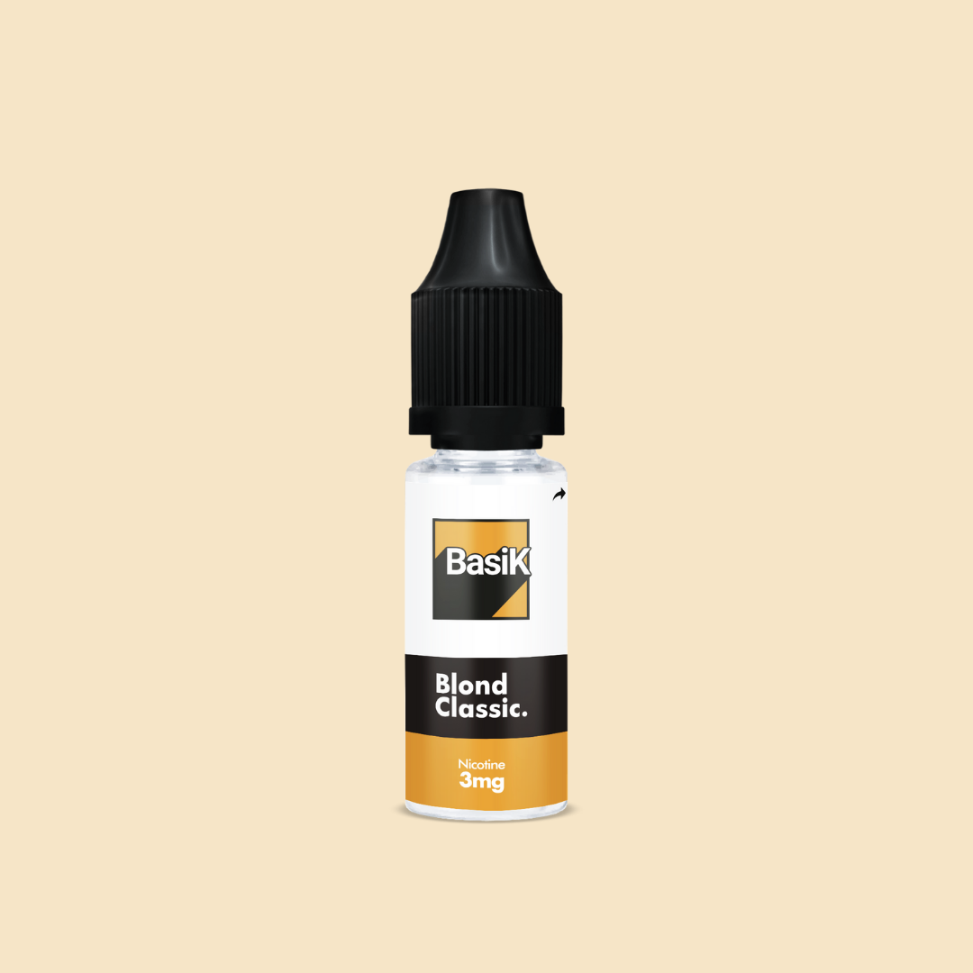 E-liquide BLOND CLASSIC de la Gamme Basik en format 10ml nicotiné goût tabac classic en sels de nicotine