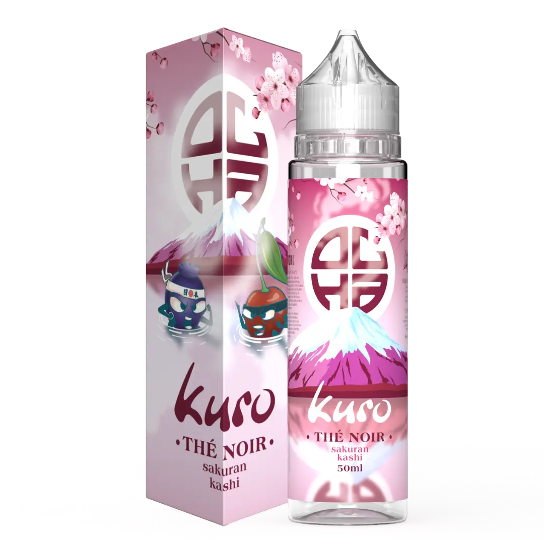 new_kuro_E-LIQUIDE_français_50ml_Bouteille_Packaging_de_la_gamme_kung_fruits_au_goût_cerise_sakuran_thé_noir_et_cassis_kashi