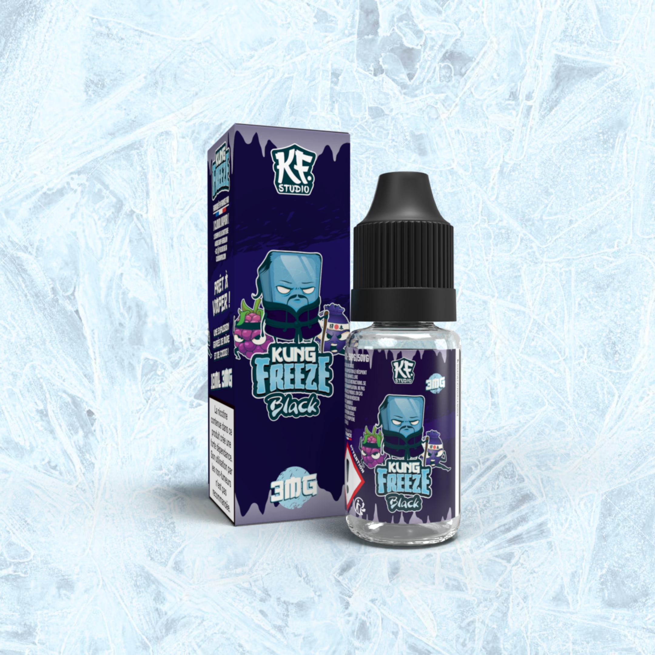 BLACK - E-liquide 10ml nicotiné - KUNG FREEZE