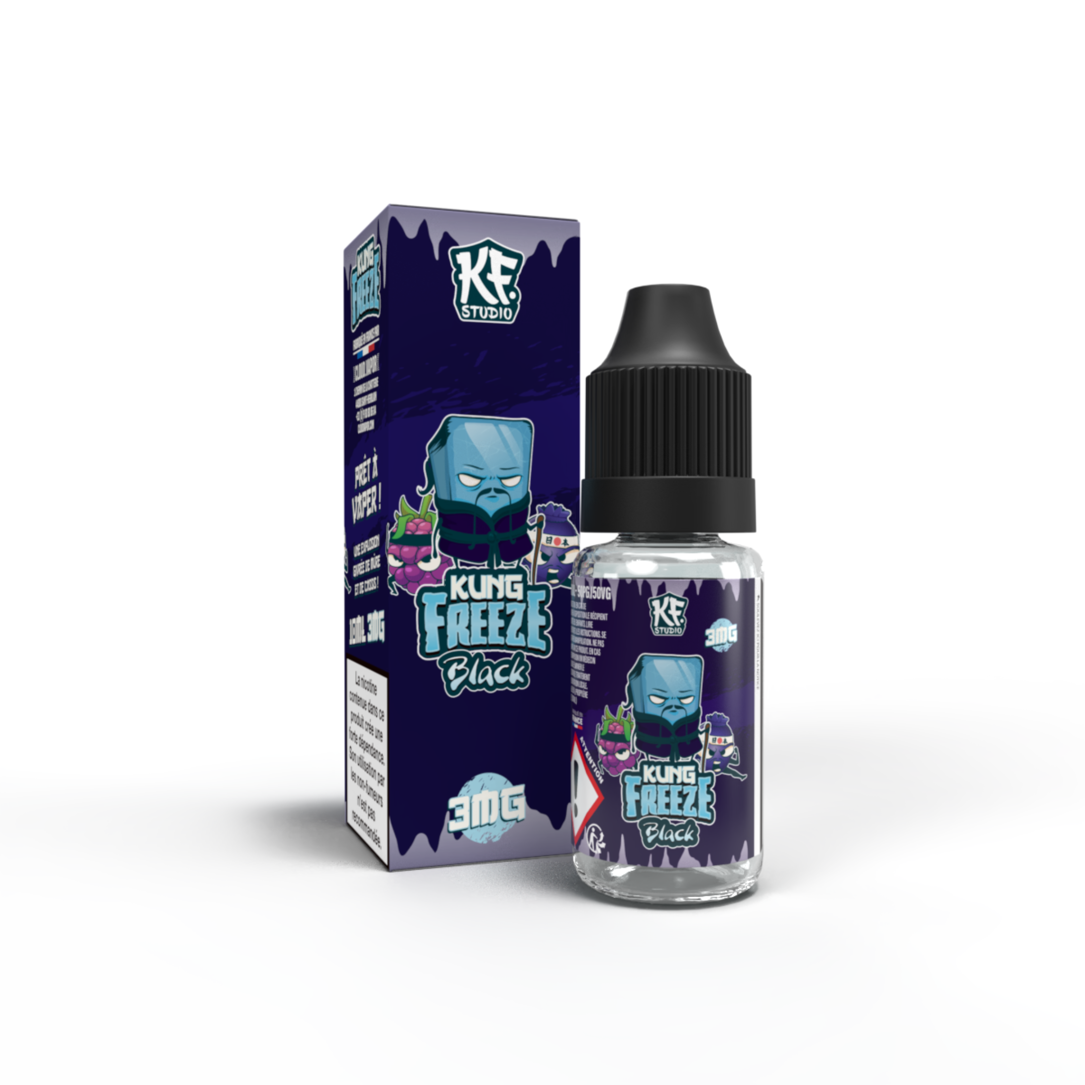 BLACK - E-liquide 10ml nicotiné - KUNG FREEZE