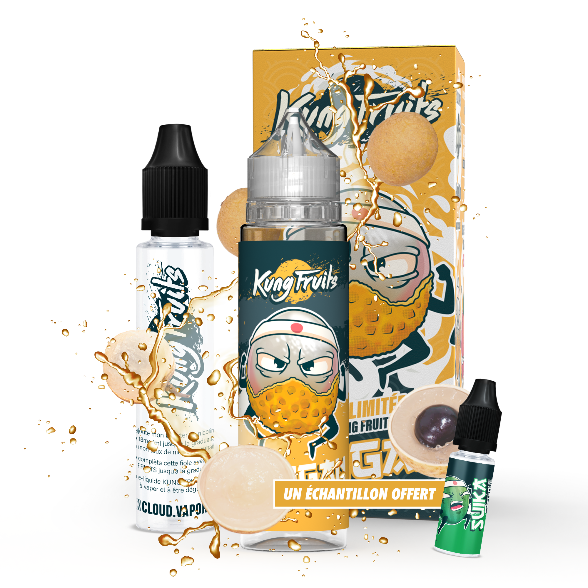 PACK RYUGAN - E-liquide 70ml + 1 échantillon KUNG FRUITS OFFERT