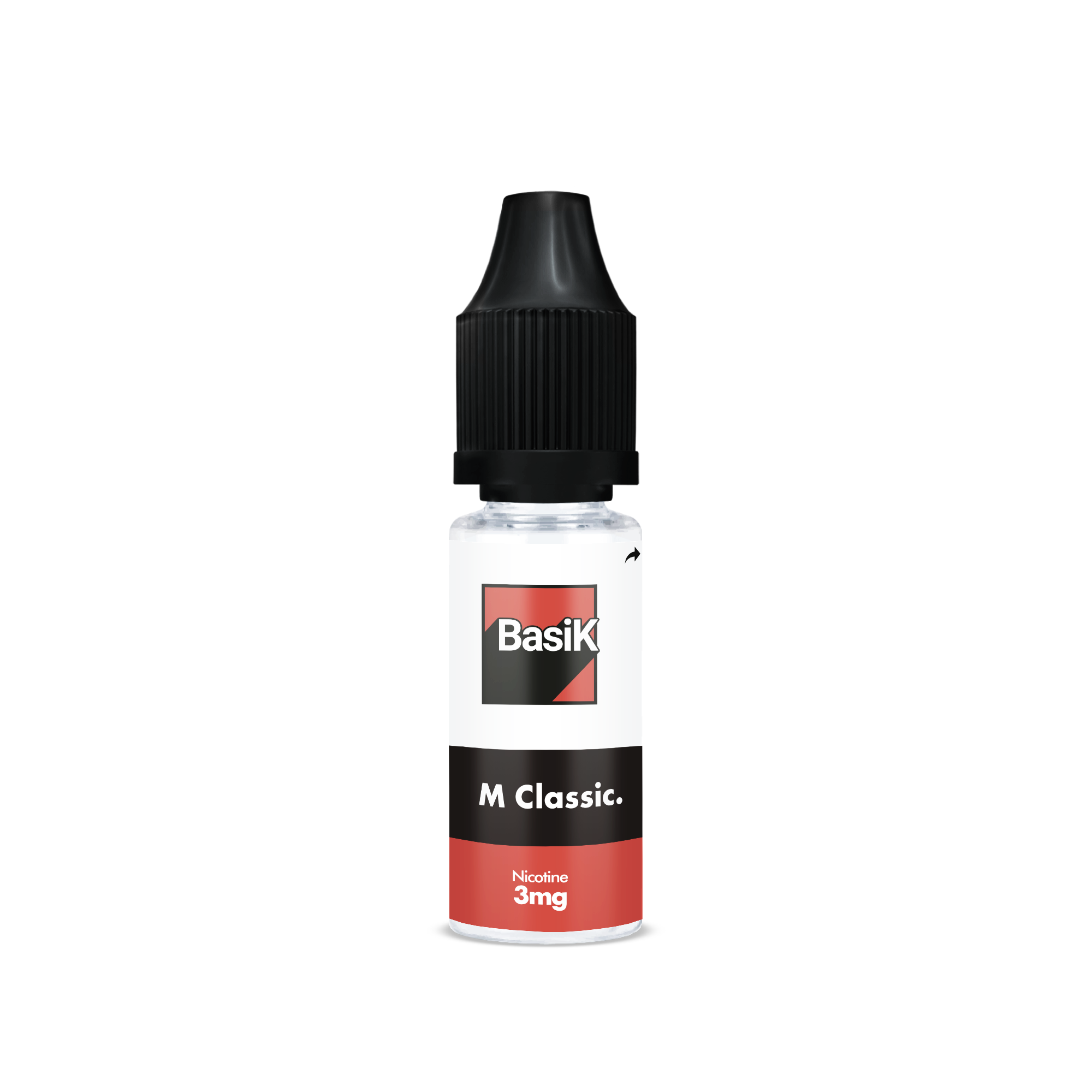 E-liquide M CLASSIC de la Gamme Basik en format 10ml nicotiné goût tabac léger en sels de nicotine