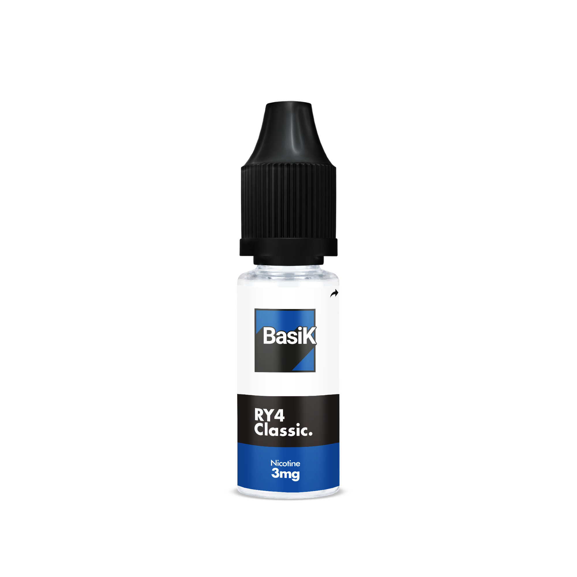 E-liquide RY4 CLASSIC de la Gamme Basik en format 10ml nicotiné goût classic caramélisé en sels de nicotine