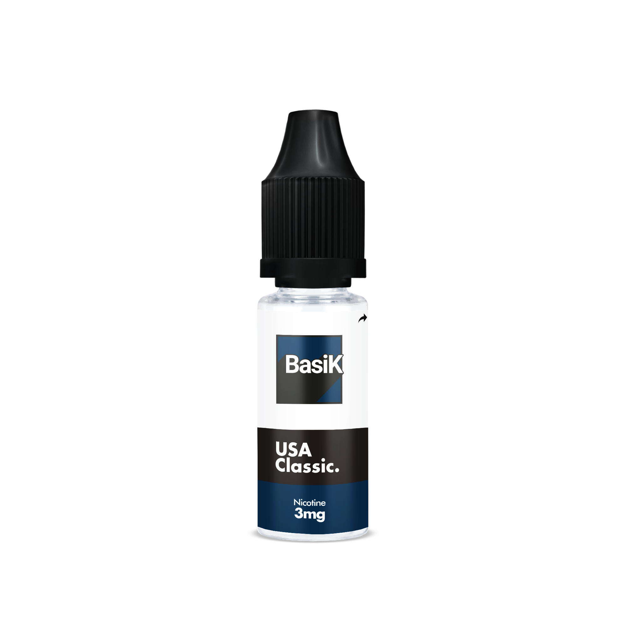 E-liquide USA CLASSIC de la Gamme Basik en format 10ml nicotiné goût classic blond sec et boisé en sels de nicotine