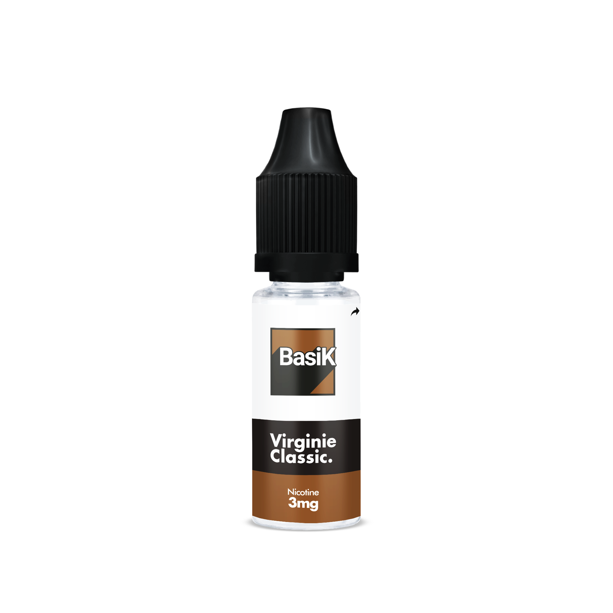 E-liquide VIRGINIE CLASSIC de la Gamme Basik en format 10ml nicotiné goût classic blond et équilibré en sels de nicotine