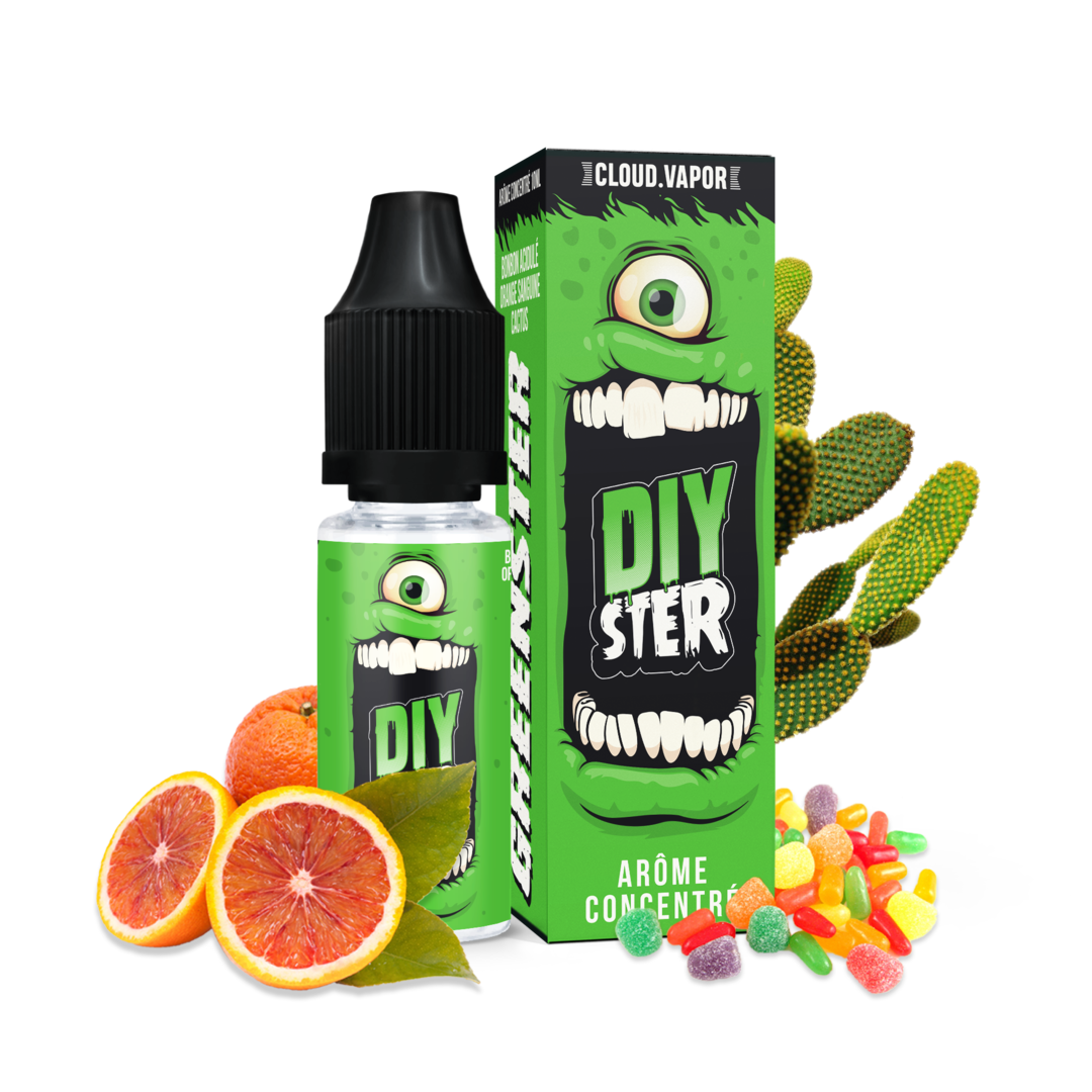 Arôme GREENSTER de la Gamme DIYSTER en format DIY 10ml goût cactus, bonbons acidulés et orange sanguine