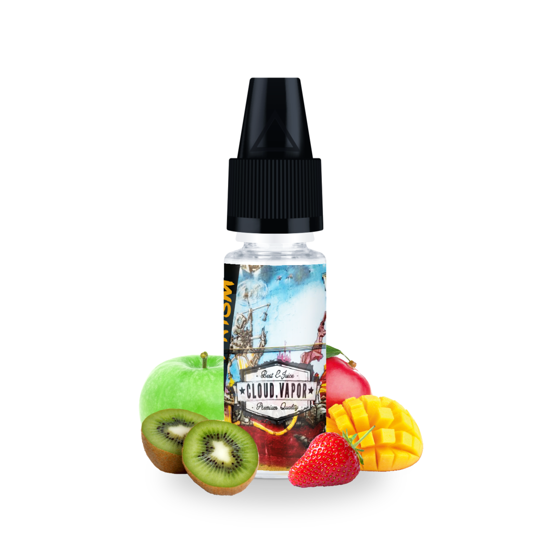 Arôme PRISM de la Gamme Street Art en format DIY 10ml goût pomme verte, fraise, kiwi et mangue.