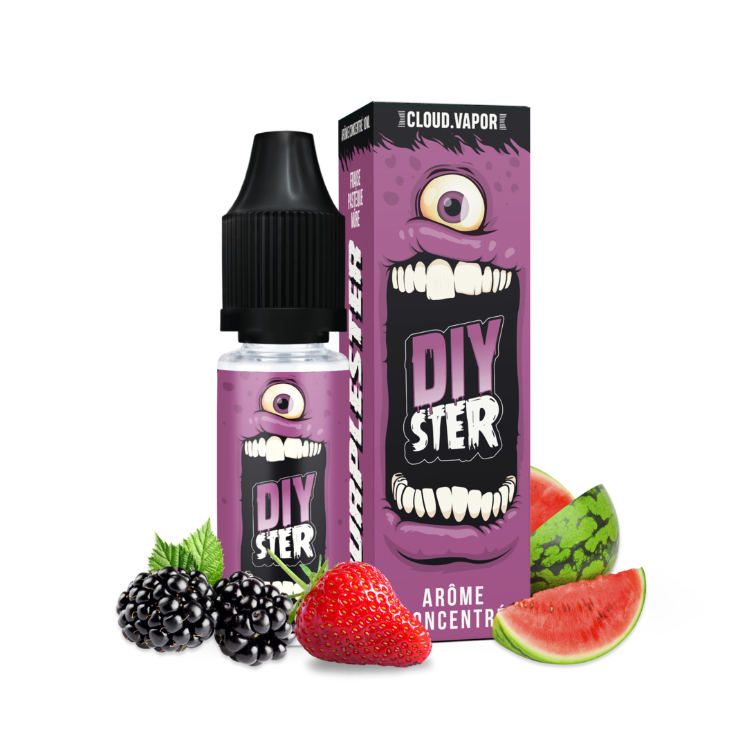 Arôme PURPLESTER de la Gamme DIYSTER en format DIY 10ml goût fraise, mûre et pastèque