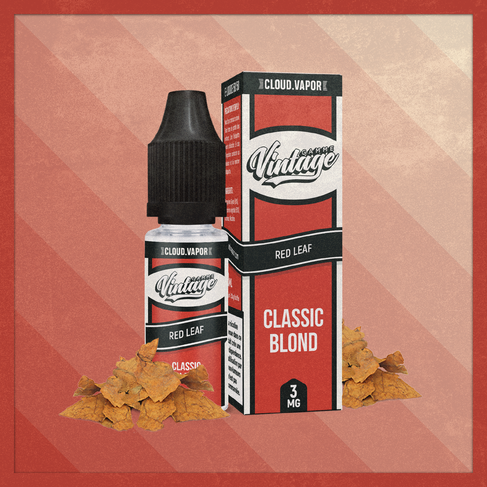 E-liquide red leaf de la Gamme Vintage en format 10ml nicotiné goût tabac très réaliste comme une vraie cigarette